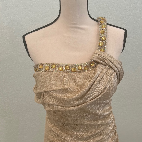 Cache gold gown dress size 12 - Picture 2 of 5